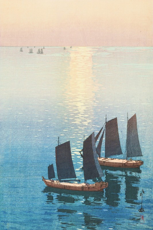 The Inland Sea Series Glittering Sea by Yoshida Hiroshi Canvas Art Print