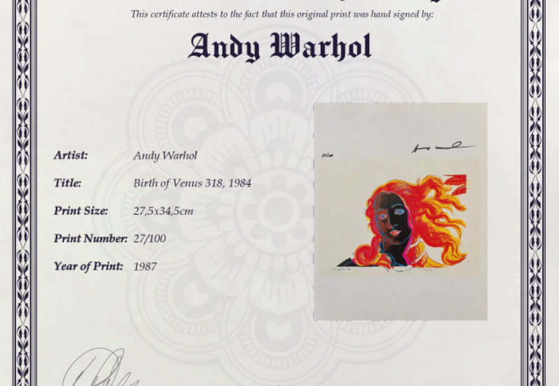 Andy Warhol Hand-Signed Original Print With COA & +$3,500 USD Appraisal Included gallery