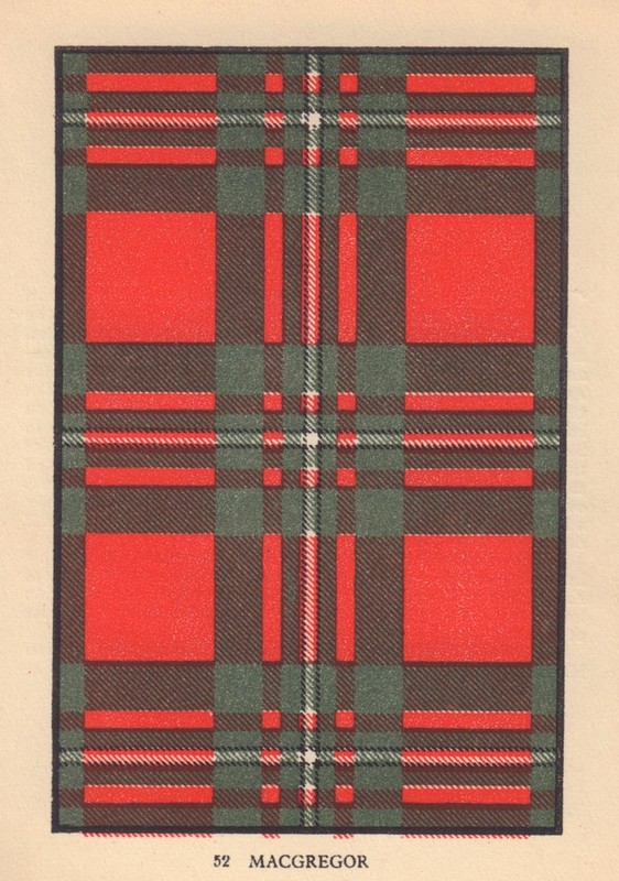 MacGregor. Scottish Clan Tartan. SMALL 8×11.5cm 1937 old vintage print picture