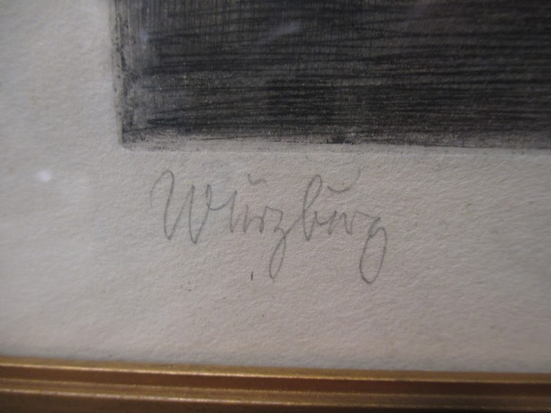 Antique The Bridge of Saints Wurzburg Germany Painting | Please See Signature gallery