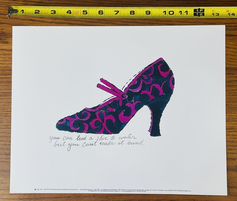 ANDY WARHOL SHOE PRINT PINK & BLACK 11x14" Modern Art A La Recherche du Perdu gallery