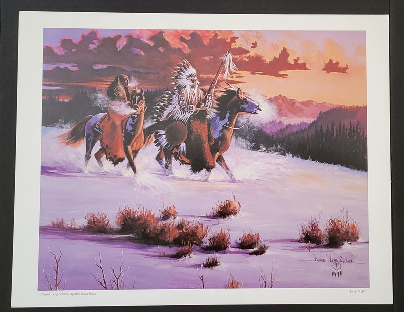 Daniel Long Soldier Artist «Sacred Light» Oglala Lakota Sioux 23″x18″ Print 1994