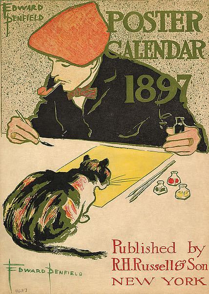R.H. Russell & Son Calendar, 1897 Edward Penfield Art Print