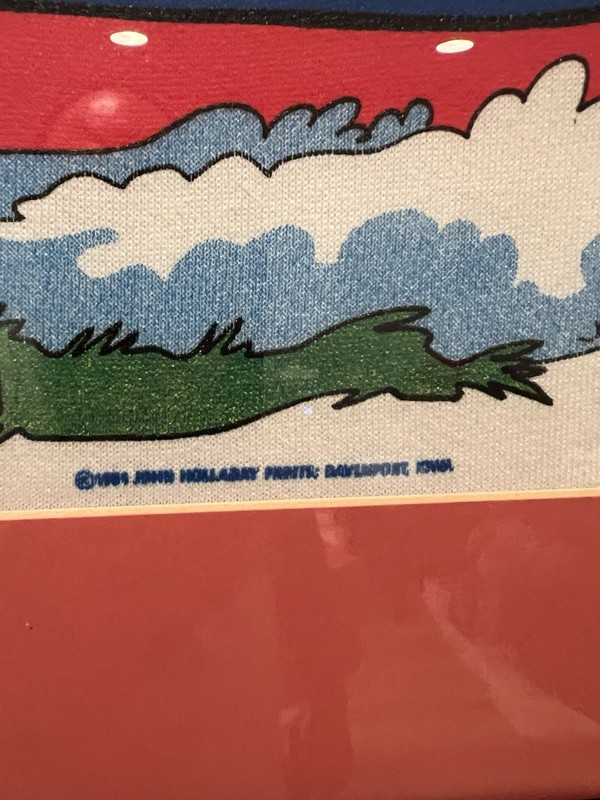 Vintage Iowa Field Of Dreams AAA Insurance John Holladay Fabric Art With Frame gallery
