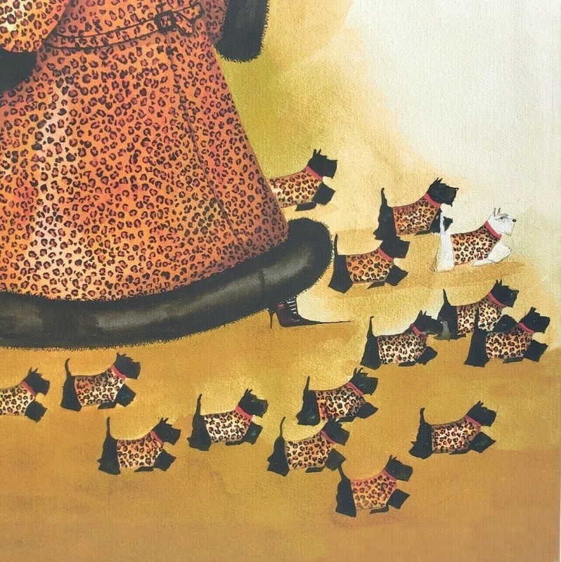 Jennifer Garant "Faux Paux" Scottie Dogs Canvas Art Print on Wood Frame 11x14" gallery