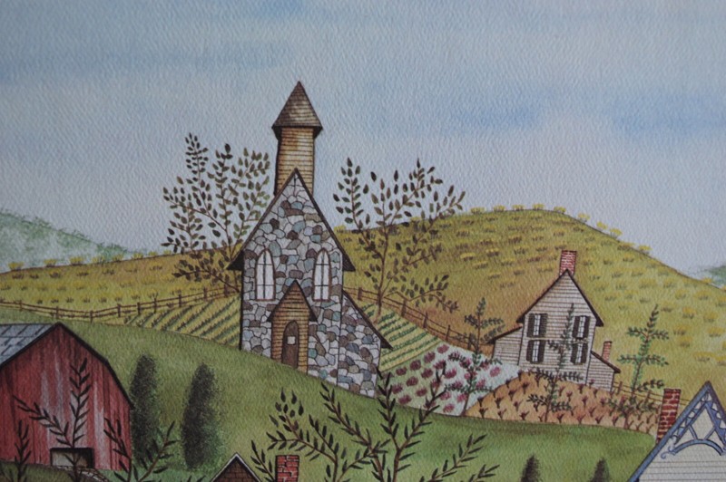 Primitive Country Farm by Christine ????, Matted, Limited Edition 223/300 gallery