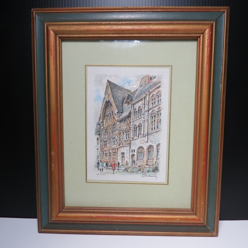 Vintage Windsor Art Products Orleans Wood Framed Print ILLINOIS MOULDING