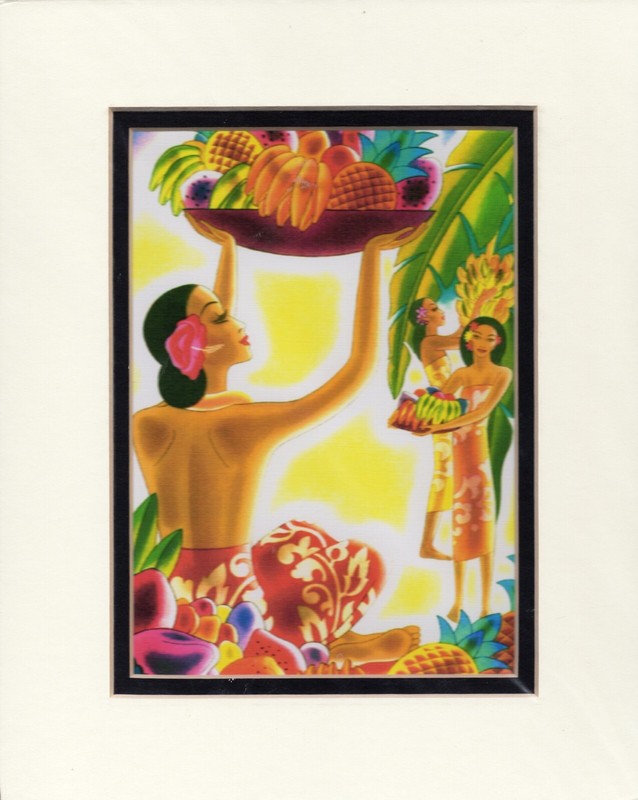 The Abundance – The Hawaiian Woman with Fruit Basket – Vintage 1930 Print