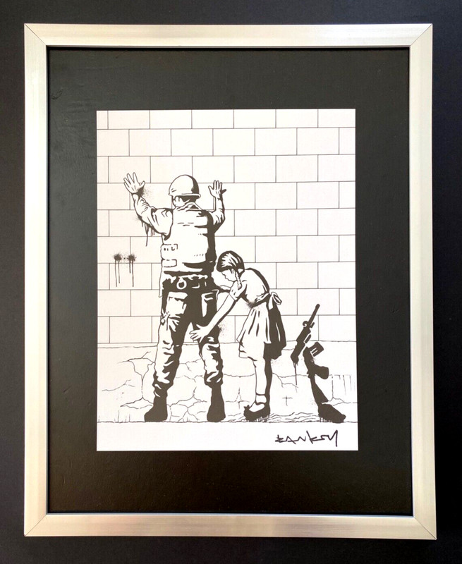 BANKSY + SIGNED » GIRL SEARCHING SOLDIER » PRINT FRAMED + BUY IT NOW! $