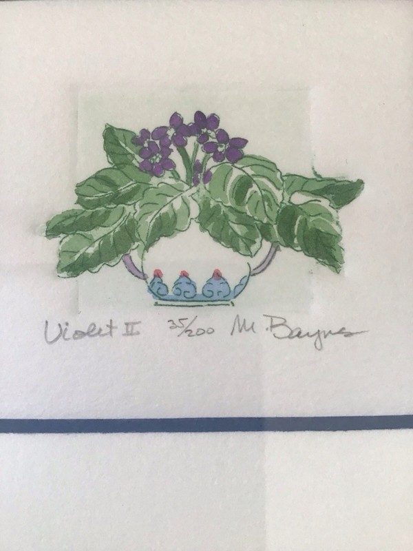 Lot 3 Miniature 2x2.5” Floral Watercolor Numbered Signed MAIJA BAYNES gallery