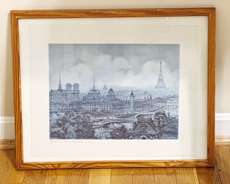 🔥 VTG Paris Vue Panoramique Maurice Legendre French Impressionist Framed Print
