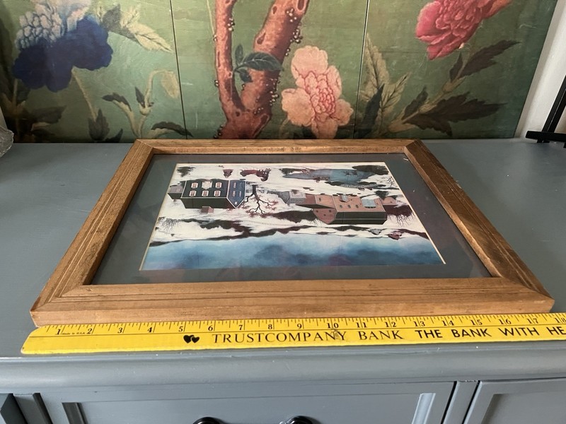 Linda Nelson Stocks 'Winter Ice Skating Scene' 1991 Art Print gallery