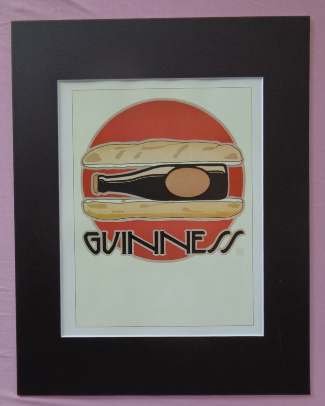 Guinness David Lance Goines Sandwich Beer Matted Art Print