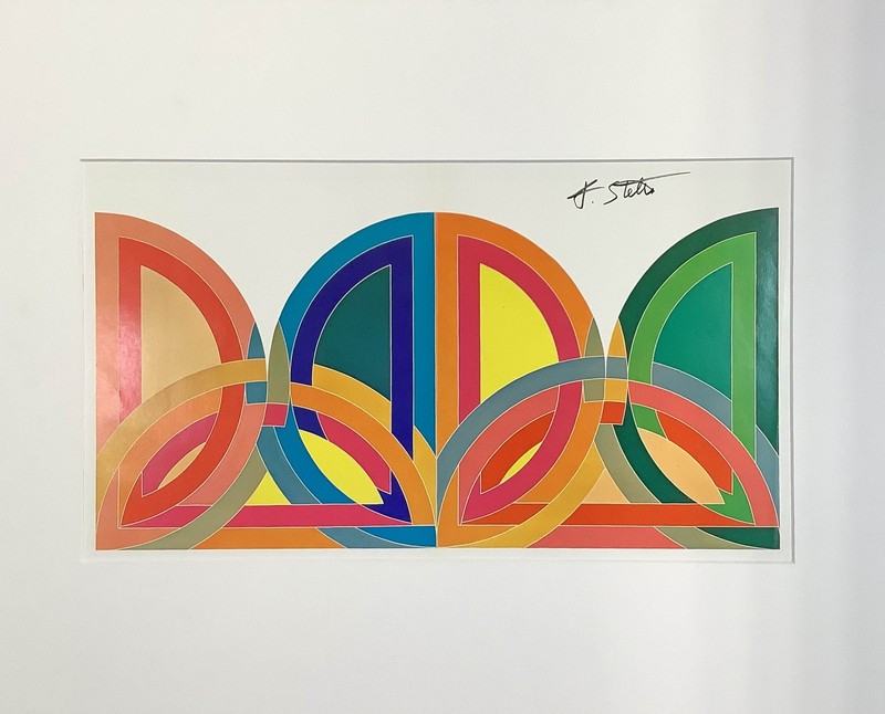 FRAME READY - Hand signed Frank Stella Offset Lithograph - Matted - 20x16 Inch gallery