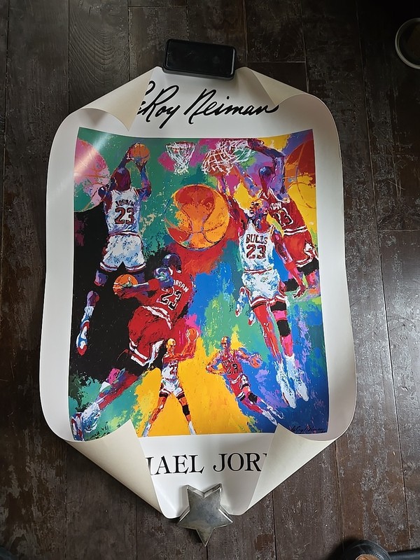 Michael Jordan Leroy Neiman 1991 Art Print Chicago Bulls Basketball Poster 24×36
