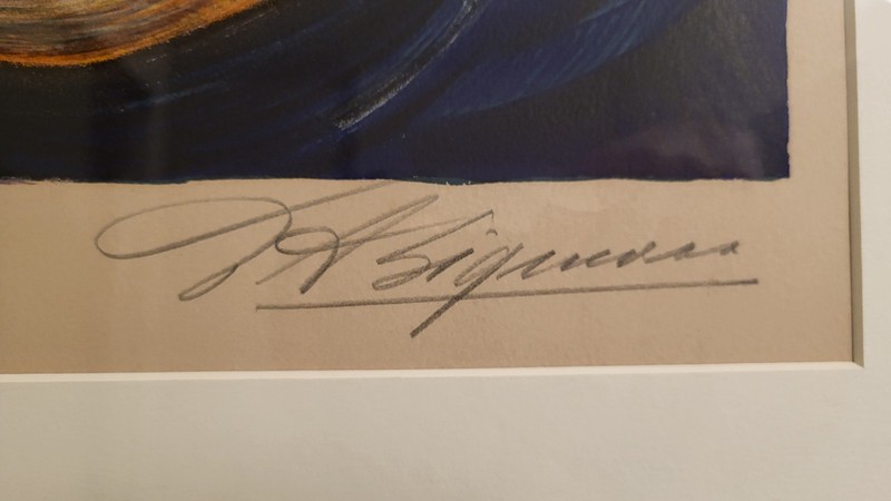 "Autorretrato" by David Alfaro Siqueiros Lithograph on Paper Signed and Framed gallery