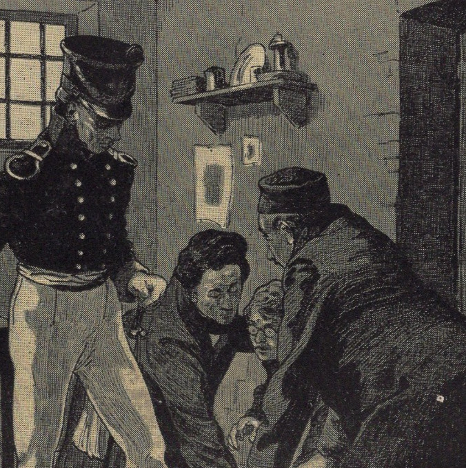 Fritz Reuter Guards Searching Room 1911 Hans Stubenrauch Lithograph