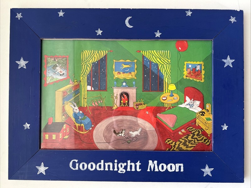Goodnight Moon Vintaged Framed Print 17×23 by Clement Hurd 1993