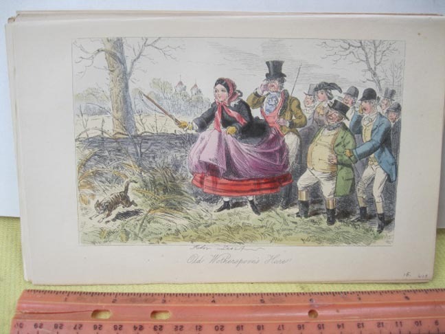 Vintage Print,OLD WORTHERSPOONS HARE,Humorous English Hunting,Leech,c1870