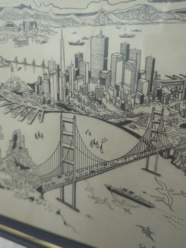 Roger Coast Art Print San Francisco California Cityscape Vintage Framed 8x10 gallery