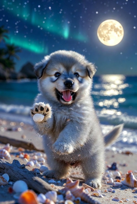 Cute Baby Dog Doggie 4K Wallpaper Digital Art HD Animal Printable Kids Room 1046