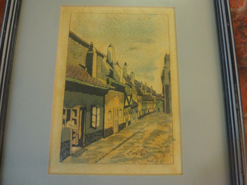 Estate Find framed art work signed 1989 Petz Petv Petr? not sure see pics gallery