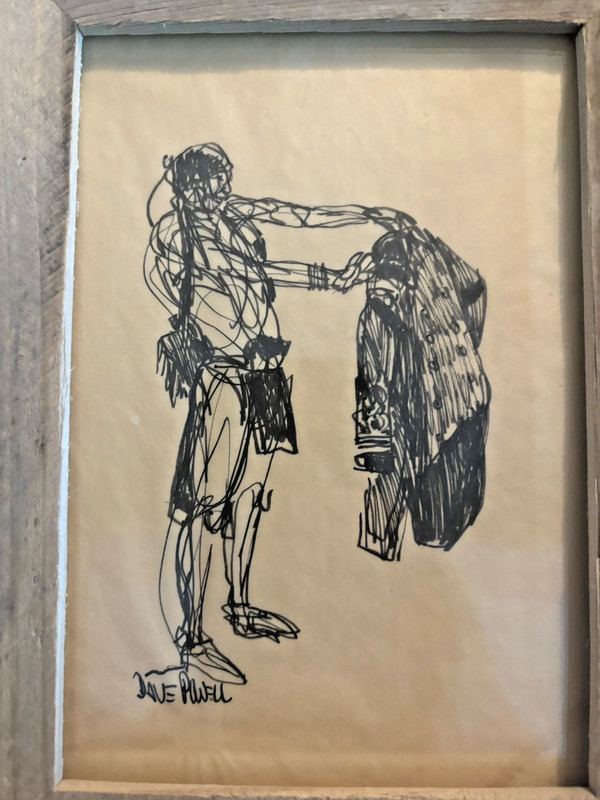Dave Powell Vintage Original Native American Sketch Cowboy Artist of America gallery