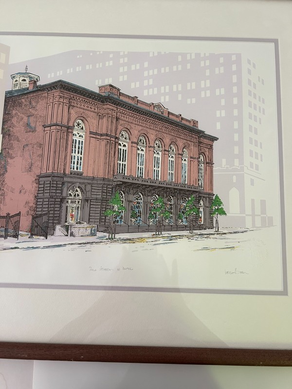 Framed Laszlo Bagi Print of Philadelphia Academy of Music, Signed Artist's Proof gallery