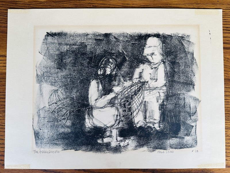 VTG 1964 LITHOGRAPH THE FISHER PEOPLE SIGNED LSHO LTD ED #10 Fishing Fisherman