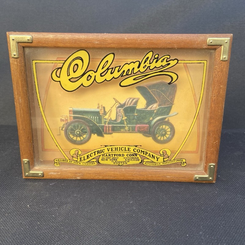 Vintage Columbia Electric Vehicle Framed Print Wood Shadow Box Frame