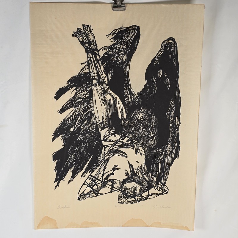Jacob Landau «Prometheus» Woodcut Signed Ltd Ed Art Print 70/140 – UNFRAMED