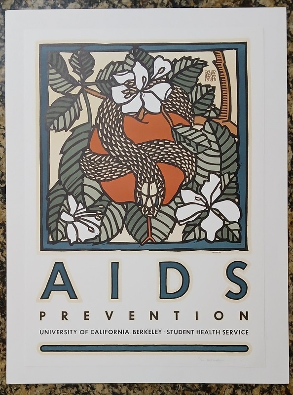 David Lance Goines Aids Prevention Signed & Dated 1985 24″ X 17″ 62/300