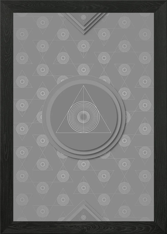 Geometric Rune Pattern Art Framed Wall Art Poster Canvas Print Picture