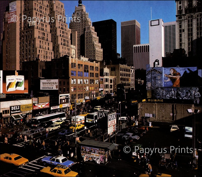 1983 Vintage Print 42nd Eight Avenue Intersection Street View New York City NYC