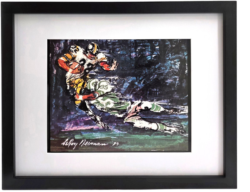 LEROY NEIMAN Steelers Jets Memorial Game Plate Signed Framed Football Art Print