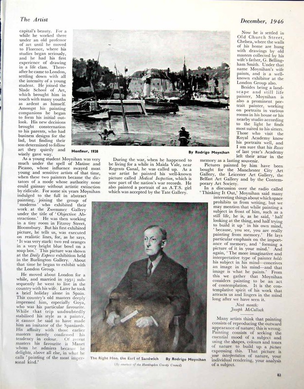 Antique Print Honfleur R Moynihan Earl Sandwich Sketches Comics C Orr 1946