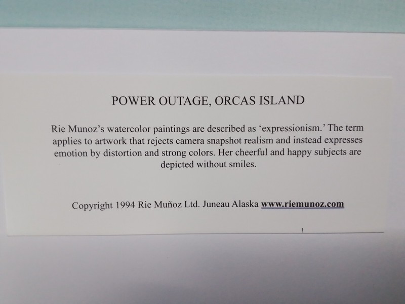 Rie Munoz New Custom Matted Art Card Lithograph "POWER OUTAGE, ORCAS" gallery
