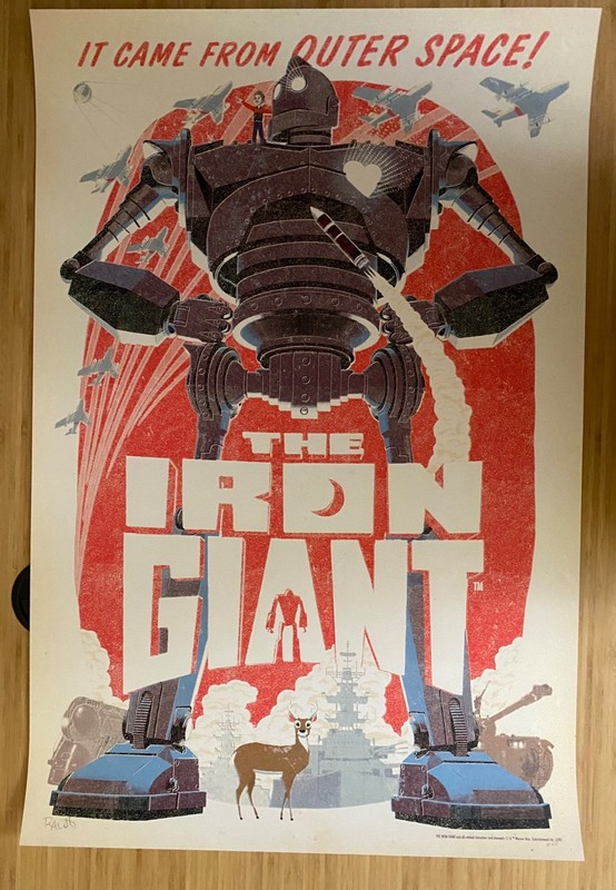 *SIGNED* Jason Raish Poster «The Iron Giant» Red AP 8/15 – 24×36” Screen Print