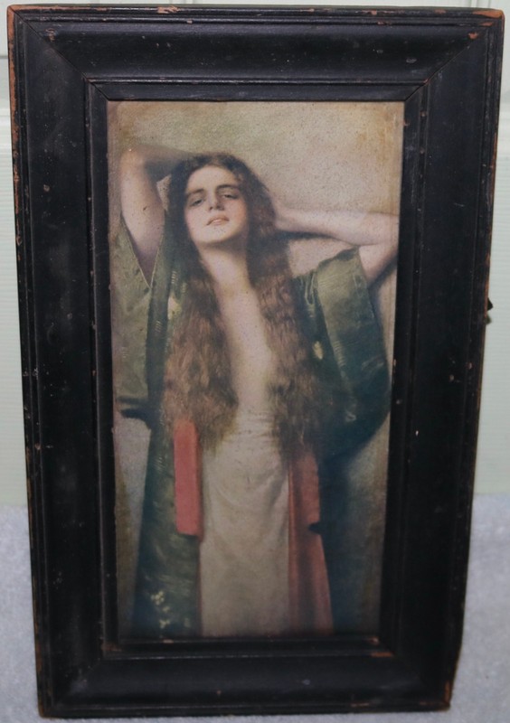 ANTIQUE MAX NONNENBRUCH SEMI NUDE FEMALE LITHO PRINT