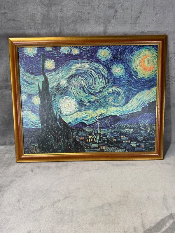 Vincent Van Gogh The Starry Night Framed Print Art Reproduction Gold Frame 26x22