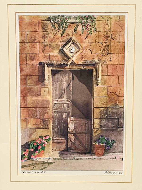Castle Door #5 by Martin Roberts Matted Print Image 11"x7 1/2" in Frame 19"x13" gallery