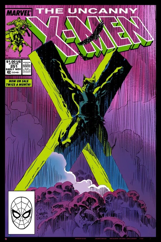 Wolverine Uncanny X-Men #251 FOIL Print LE215 Mondo