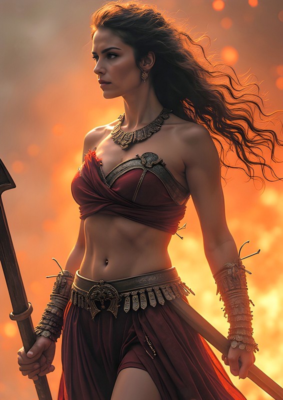 Female Warrior 04 – A3 Size Borderless Print