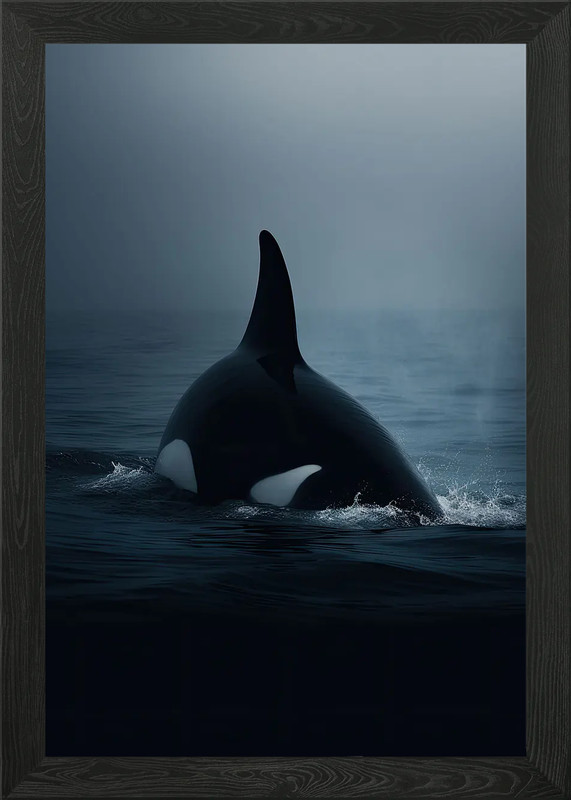 Orca Whale From The Depths Framed Wall Art Poster Canvas Print Picture