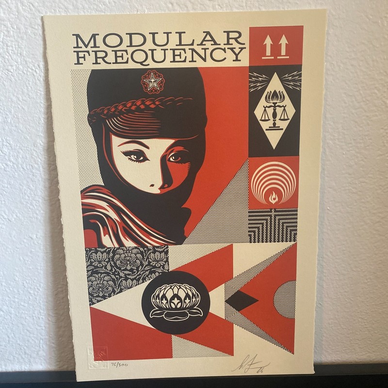 Shepard Fairey Modular Frequency Letterpress Print Obey Giant Limited 76 of 300