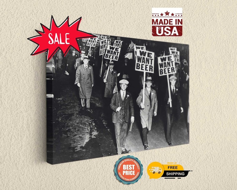 We Want Beer Protest Art Photography Canvas Print – Wall Art Home Decor