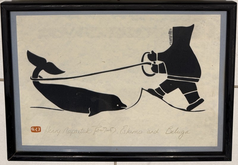 One 20th Century Inuit Woodblock Print By Henry Napartuk (1932-1985)