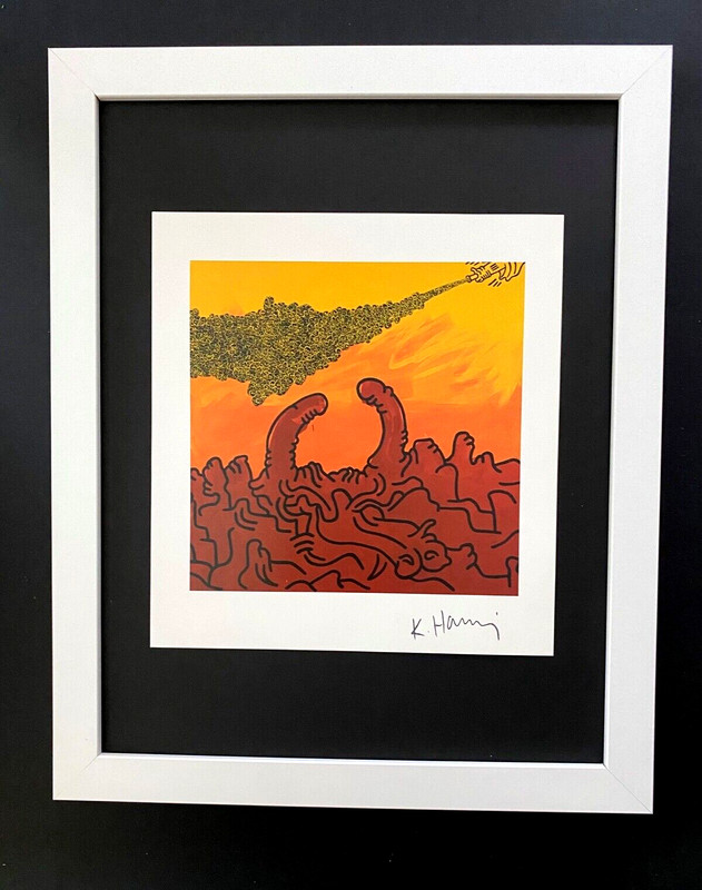 Keith Haring | Vintage Print Signed | Mounted & Framed in White | Buy it Now!