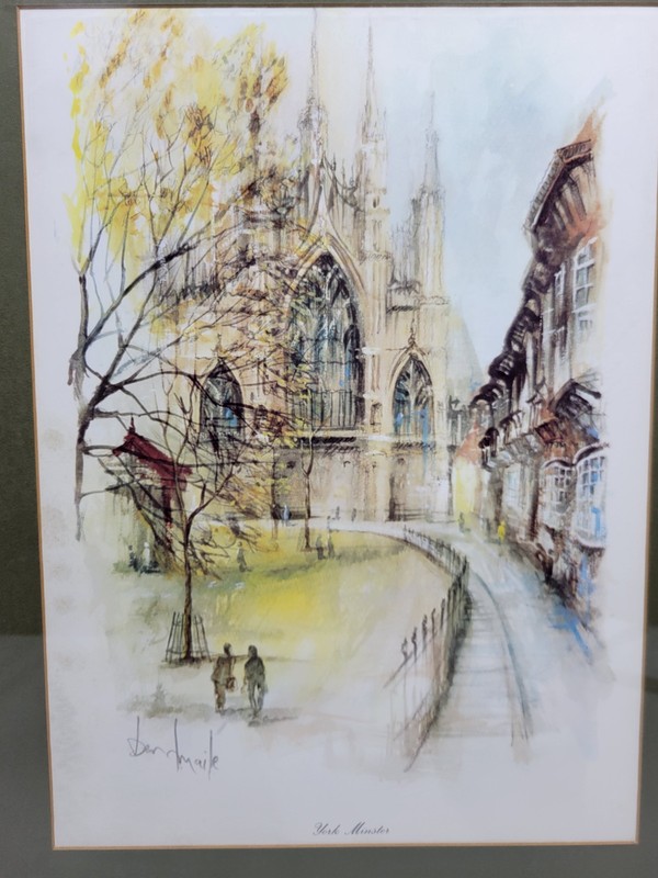 York Minster Framed Print Ben Maile Mounted 50x40cm Gilt Frame Rare Vtg Prop gallery