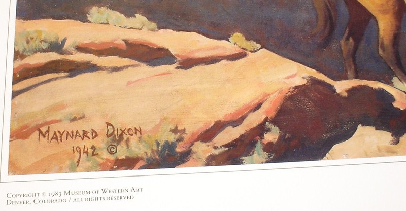 Open Range by Maynard Dixon 27" X 25" Western Art Print New Museum Printed gallery